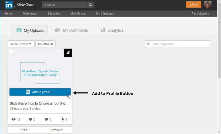 How to Upload Your SlideShare Slides to Share on LinkedIn